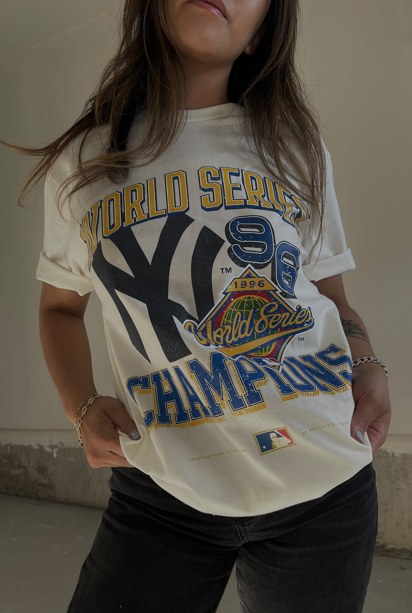 New York Yankees 1996 World Series Cooperstown Collection Premium T-Shirt - Natural
