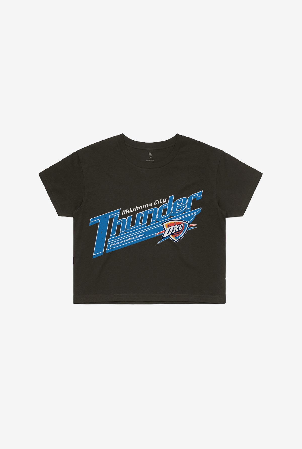 OKC Thunder Pigment Dye Cropped T-Shirt - Black