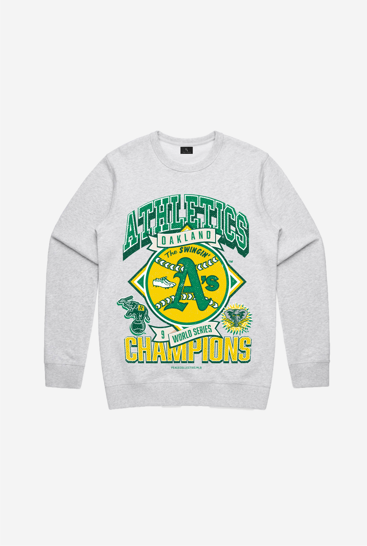 Oakland Athletics Vintage Cooperstown Collection Crewneck - Ash