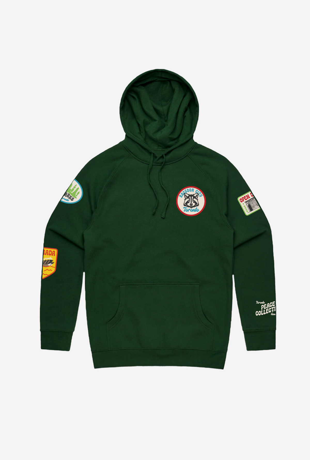 Raccoon City Patch Hoodie - Forest Green