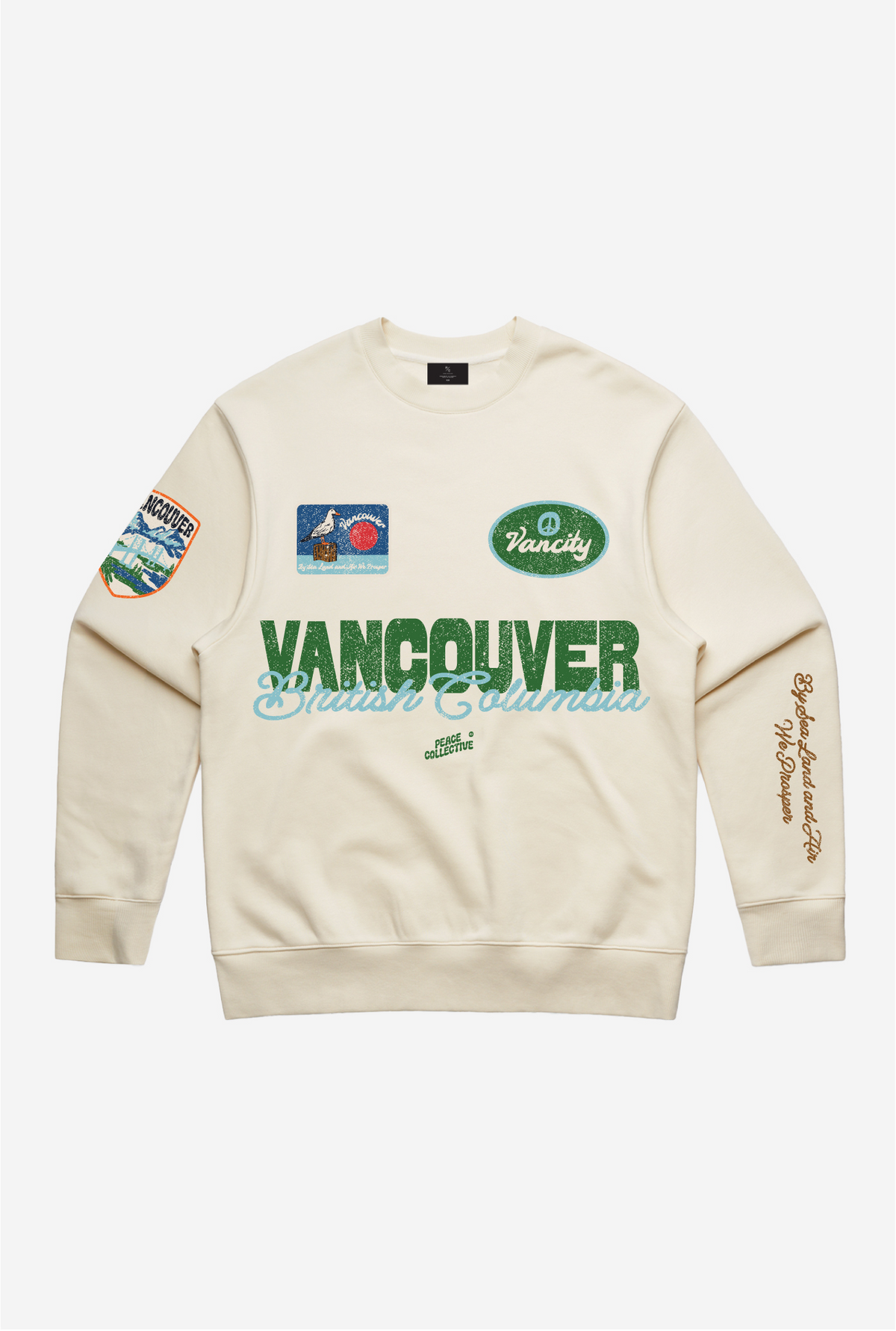 Vancouver British Columbia Patch Crewneck - Ivory