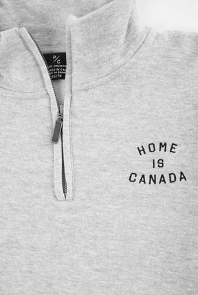 Home is Canada 1/4 Zip Sweater - Grey