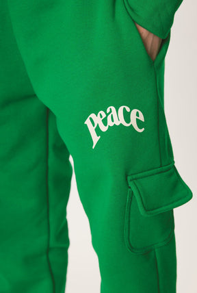 Peace Oversized Cargo Jogger - Kelly Green