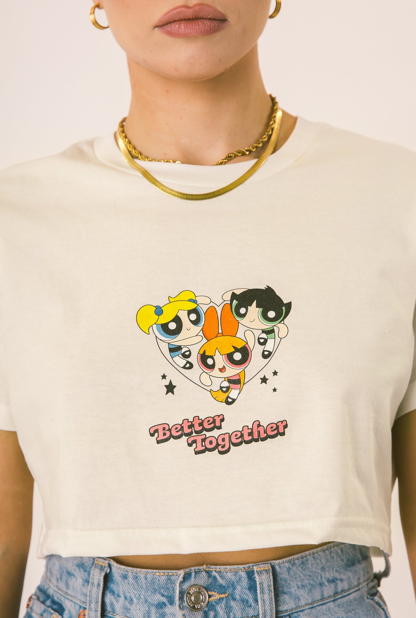 P/C x Powerpuff Girls Better Together Cropped T-Shirt - Natural