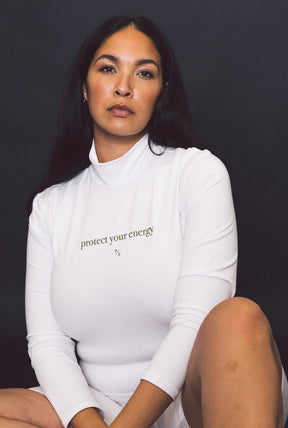 Protect Your Energy Movement™ Mock Neck - White