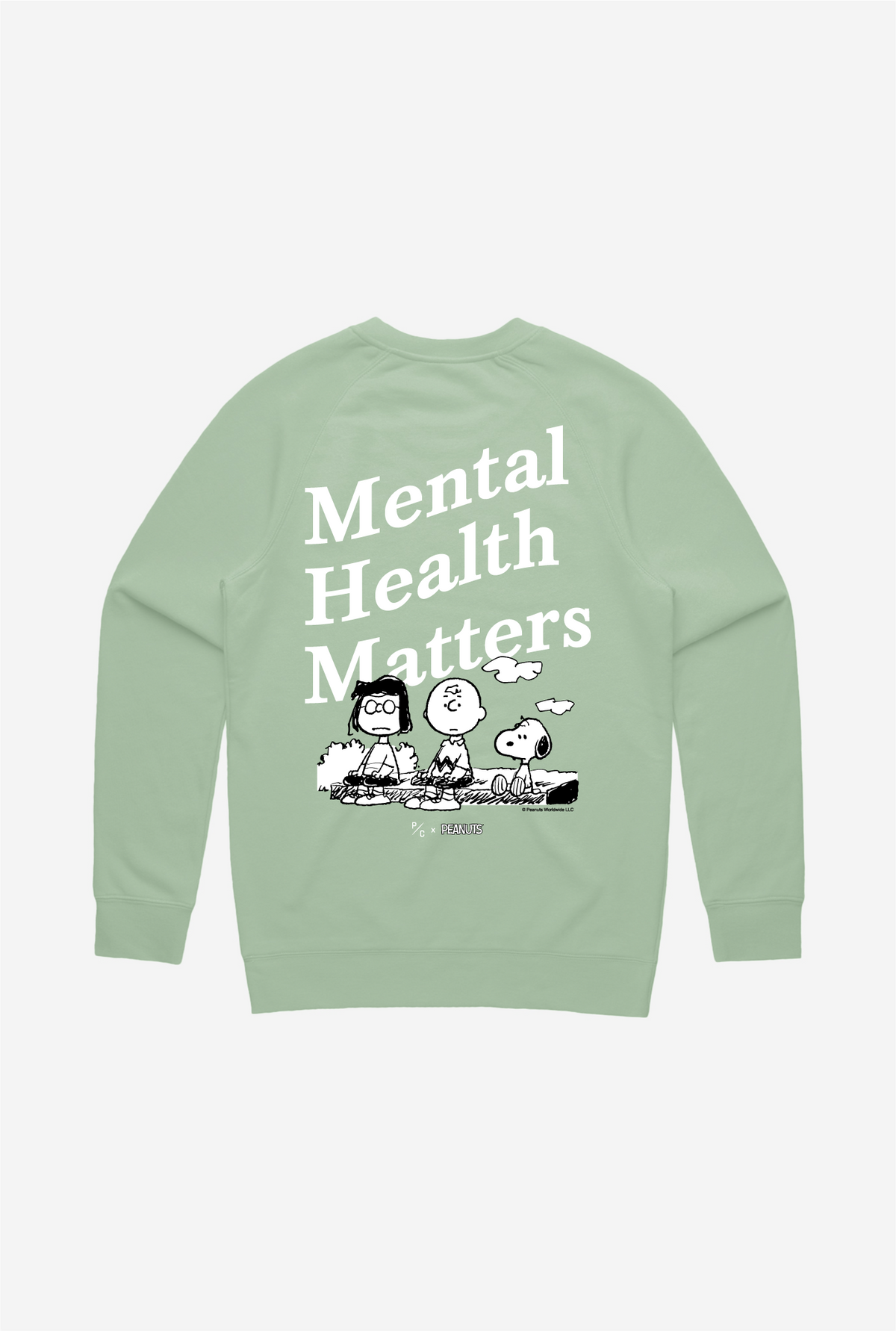 Peanuts Mental Health Matters Crewneck - Pastel Sage