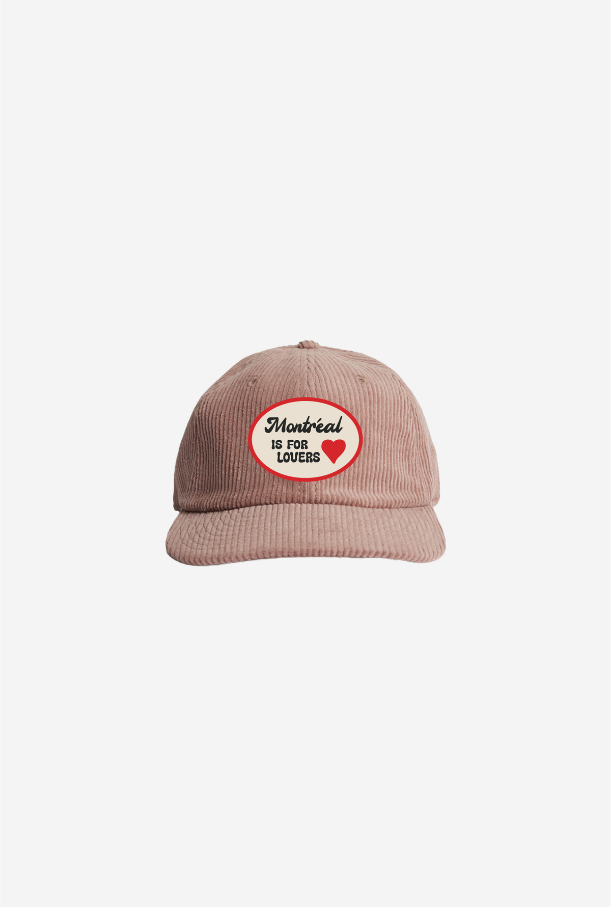 Montreal is for Lovers Patch Corduroy Cap - Hazy Pink