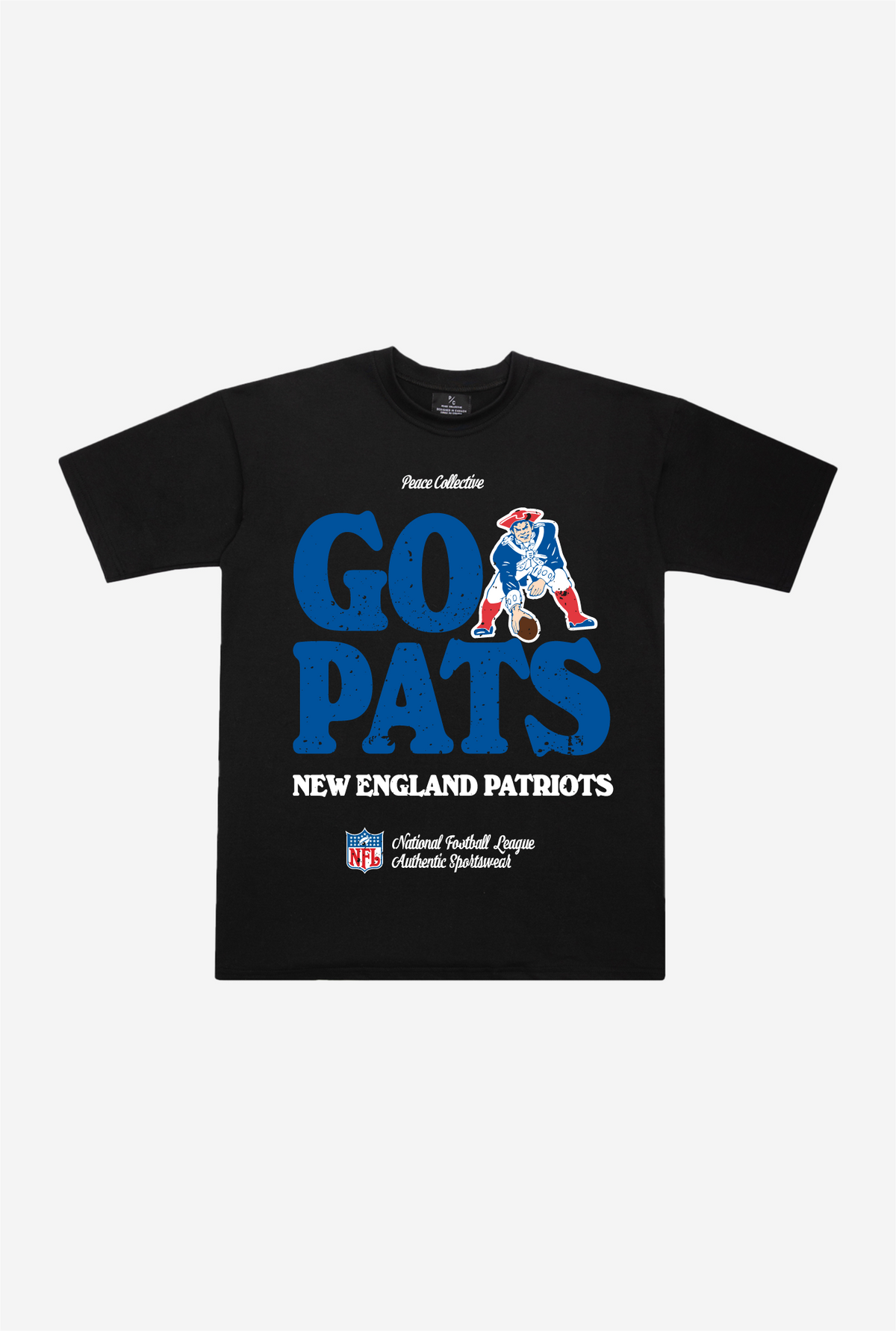 New England Patriots Vintage Ad Heavyweight T-Shirt - Black