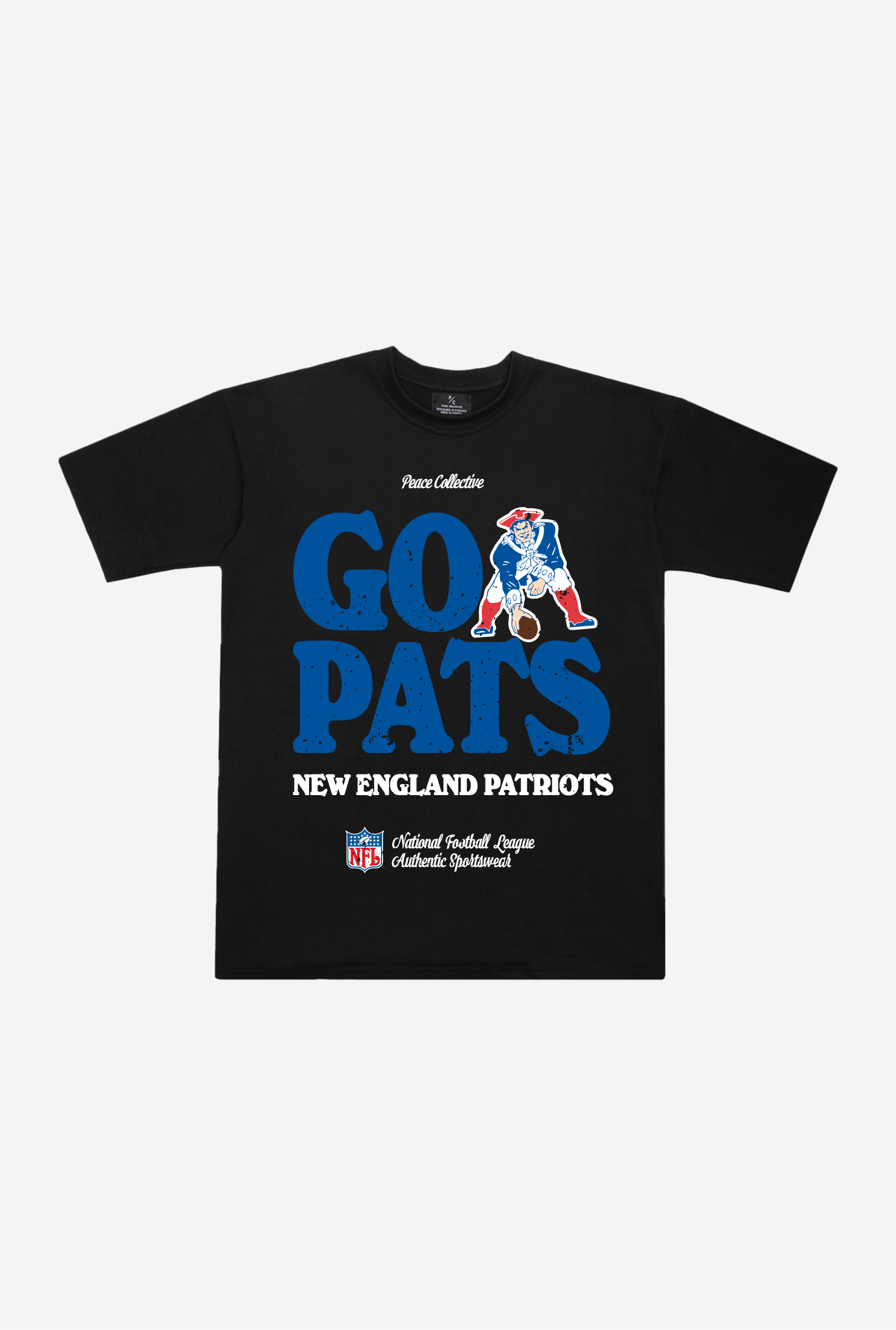 New England Patriots Vintage Ad Heavyweight T-Shirt - Black