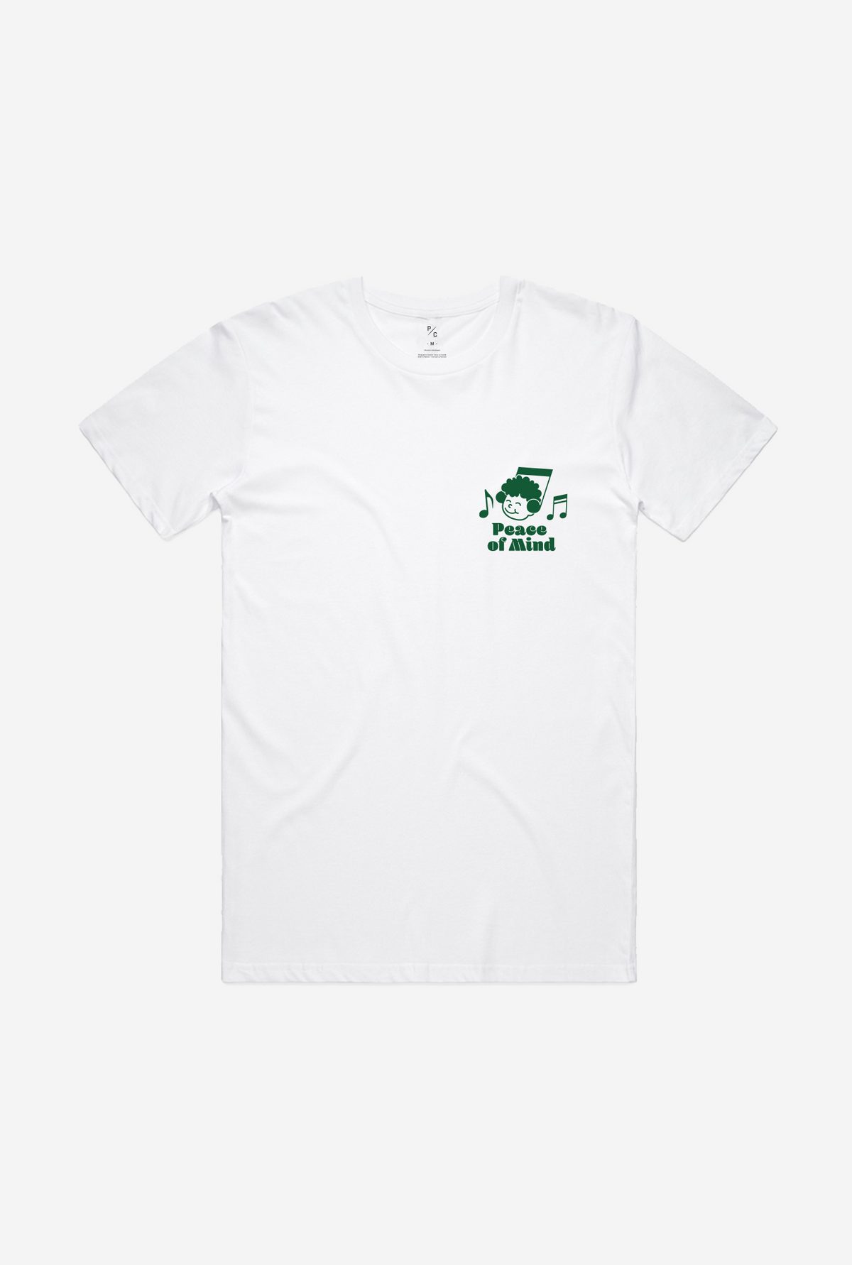 Peace of Mind Music Notes Graphic T-Shirt - White
