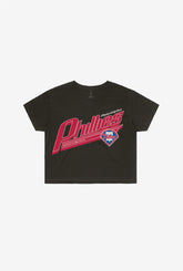 Philadelphia Phillies Vintage Cropped T-Shirt - Black