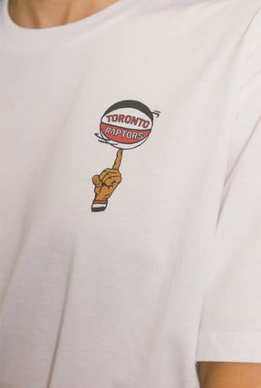 Toronto Raptors Spinning Ball Logo T-Shirt - White