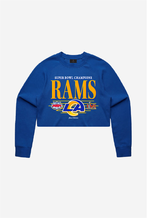 Los Angeles Rams Throwback Cropped Crewneck - Royal