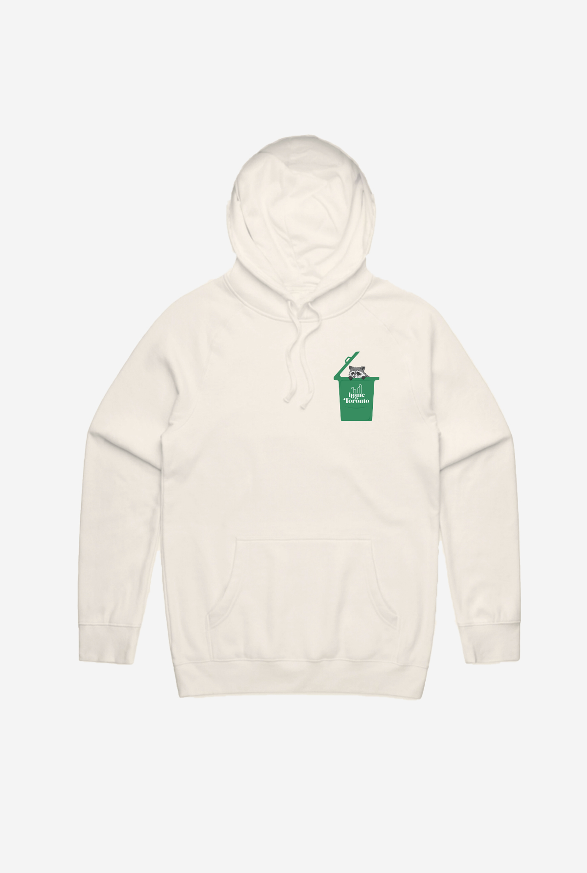 Home is Toronto Waschbär-Kapuzenpullover - Elfenbein