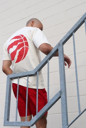 Toronto Raptors Heavyweight T-Shirt - Natural/Red