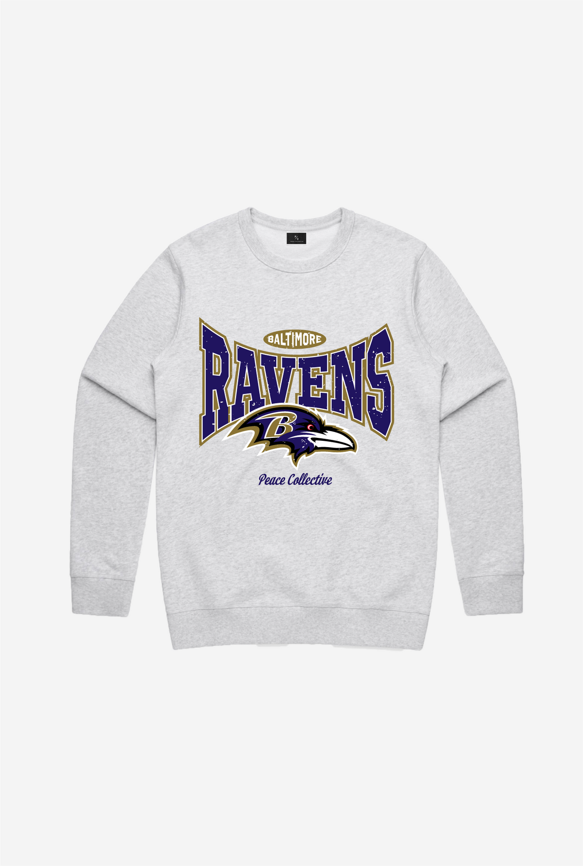 Baltimore Ravens Washed Graphic Crewneck - Ash