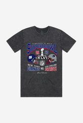 Super Bowl XLVI: New York Giants vs New England Patriots Stonewashed T-Shirt - Black