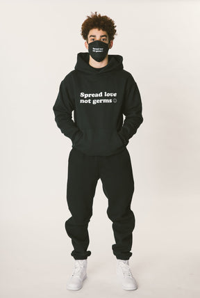Spread Love, Not Germs Oversized Hoodie - Black