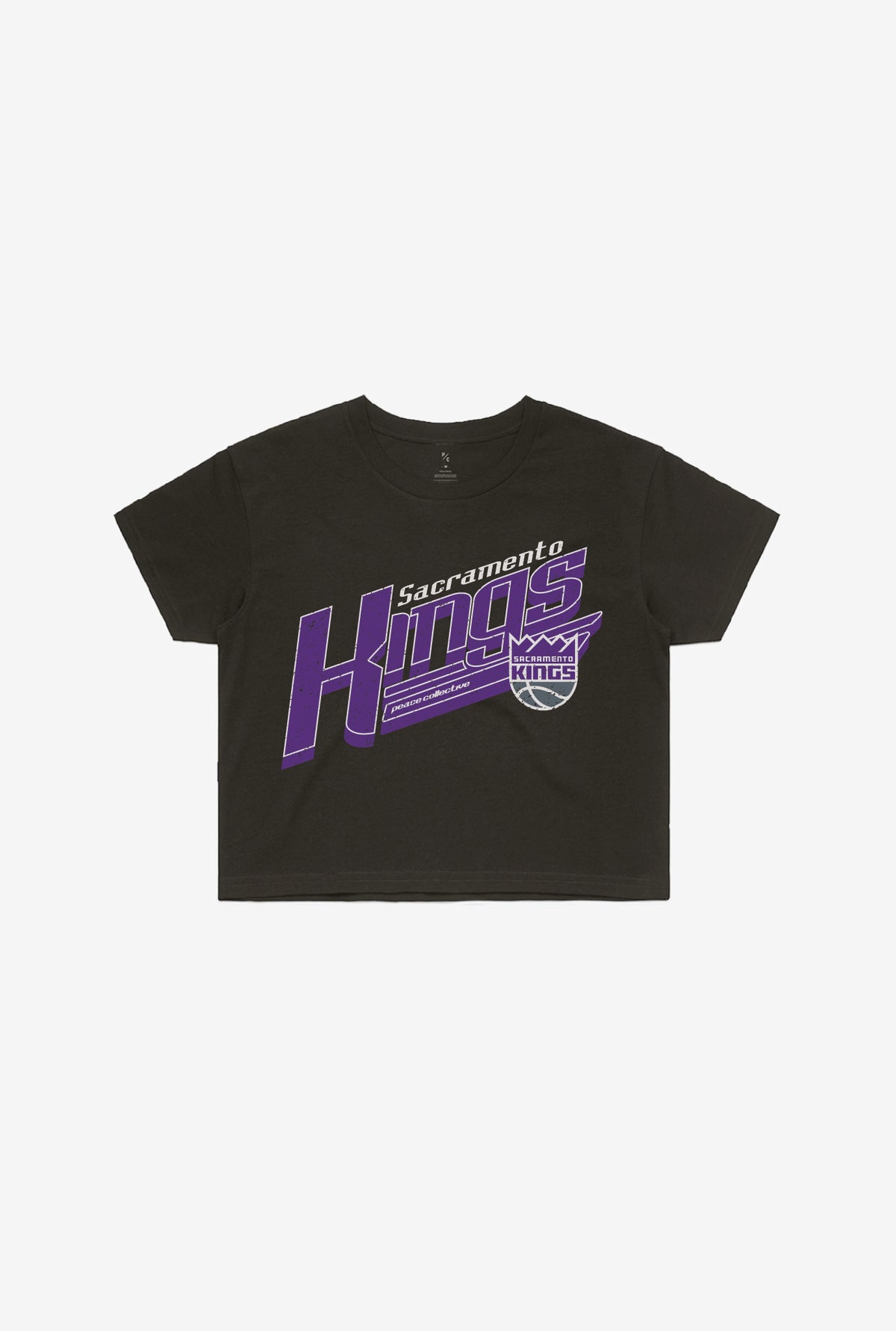 Sacramento Kings Pigment Dye Cropped T-Shirt - Black