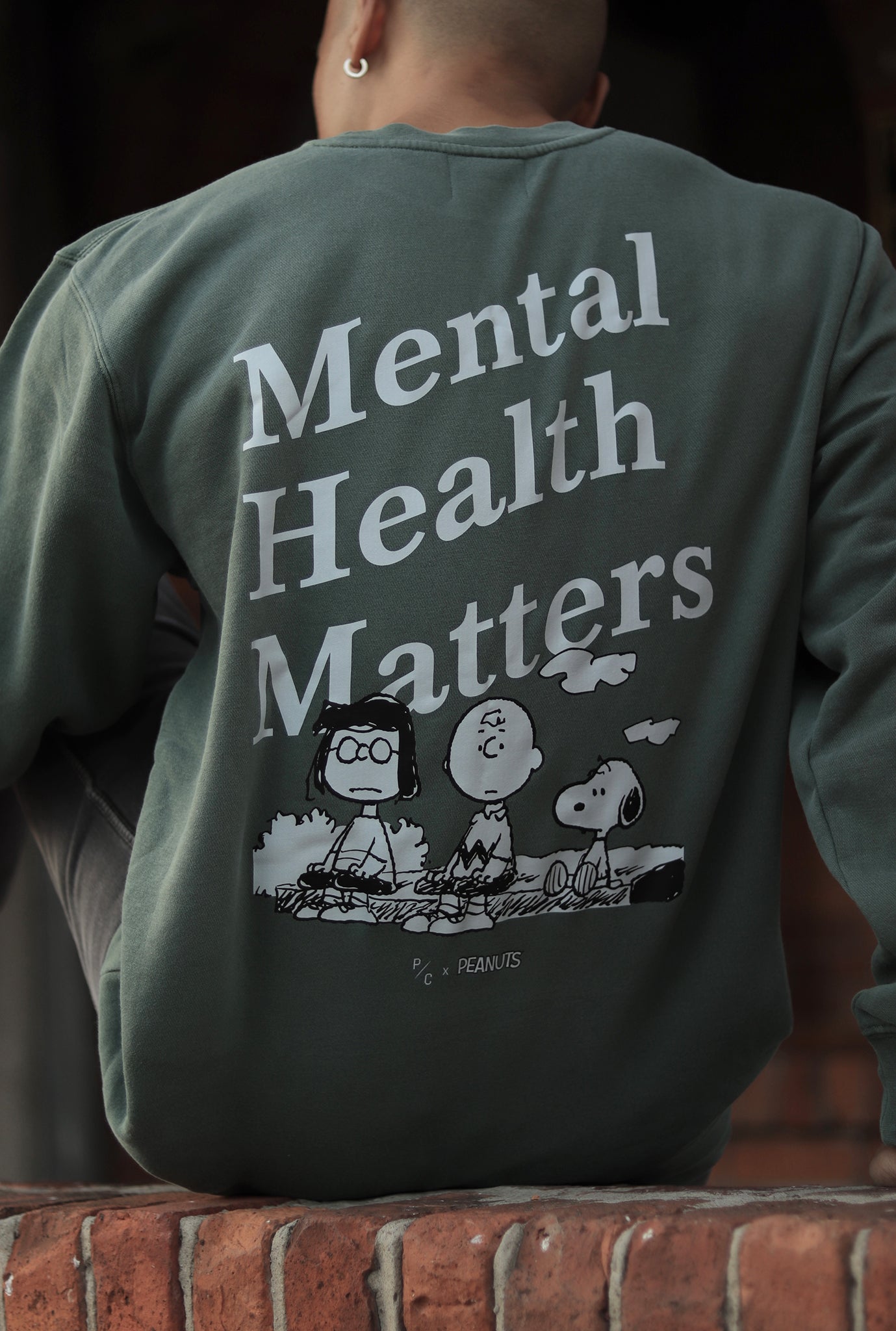 Peanuts Mental Health Matters Crewneck - Sage