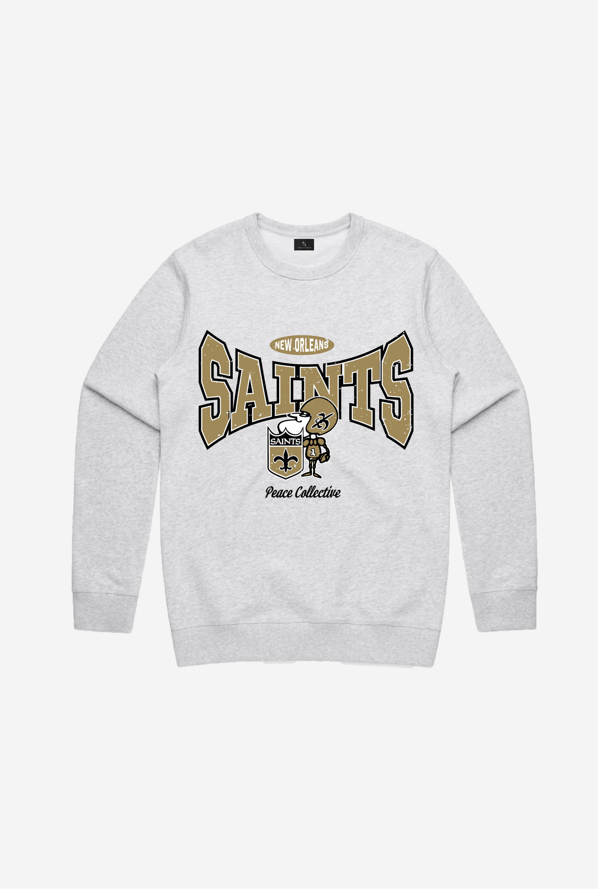 New Orleans Saints Washed Graphic Crewneck - Ash