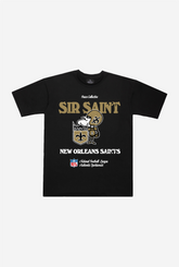 New Orleans Saints Vintage Ad Heavyweight T-Shirt - Black