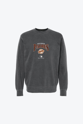 San Diego Padres Pigment Dye Crewneck - Black