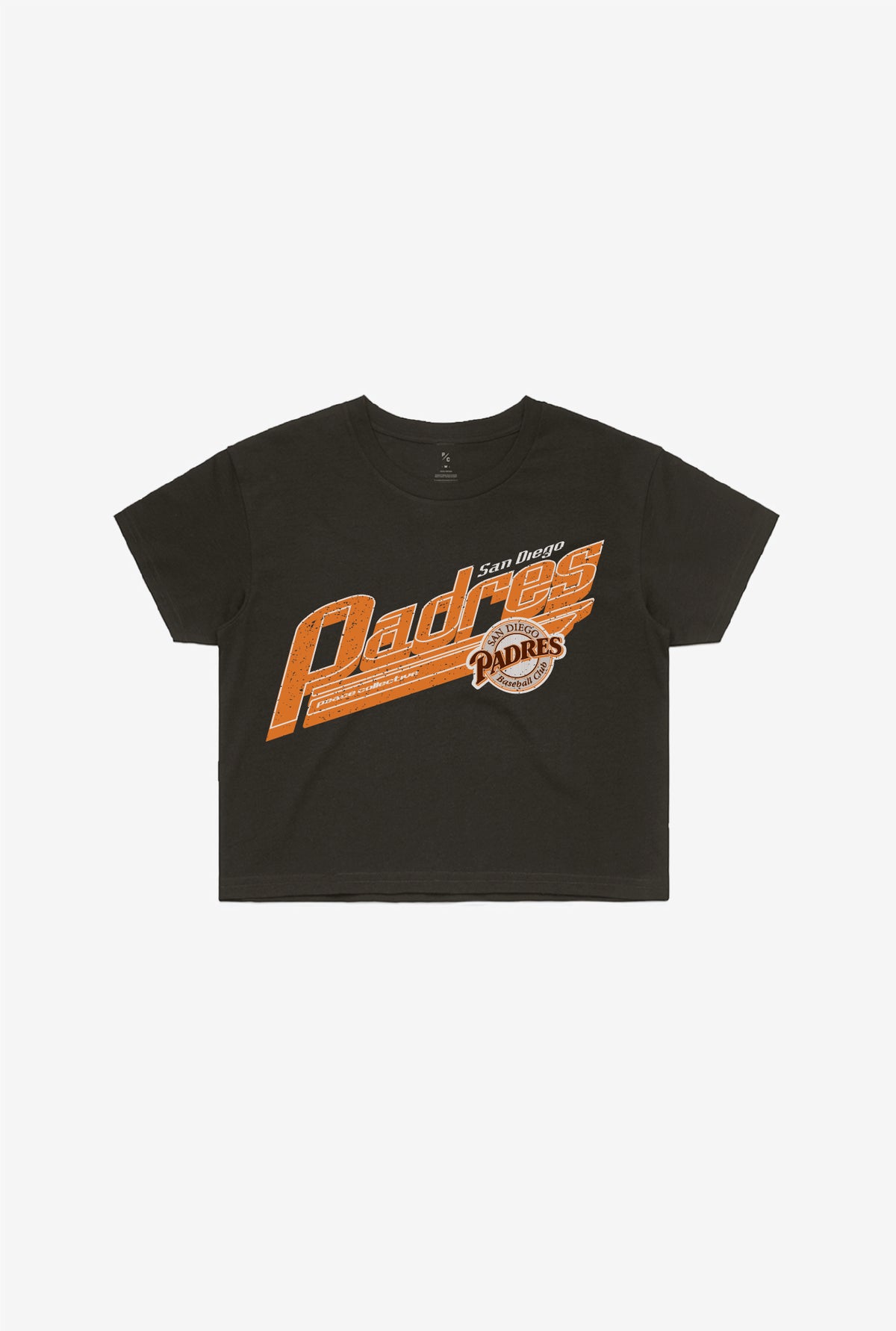 San Diego Padres Vintage Cropped T-Shirt - Black
