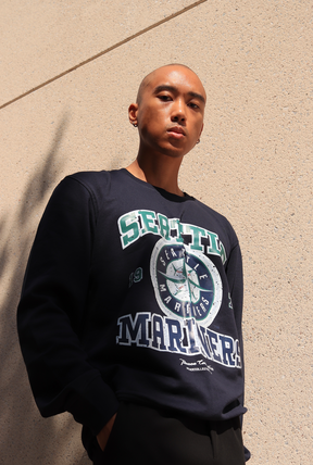 Seattle Mariners Vintage Washed Crewneck - Navy