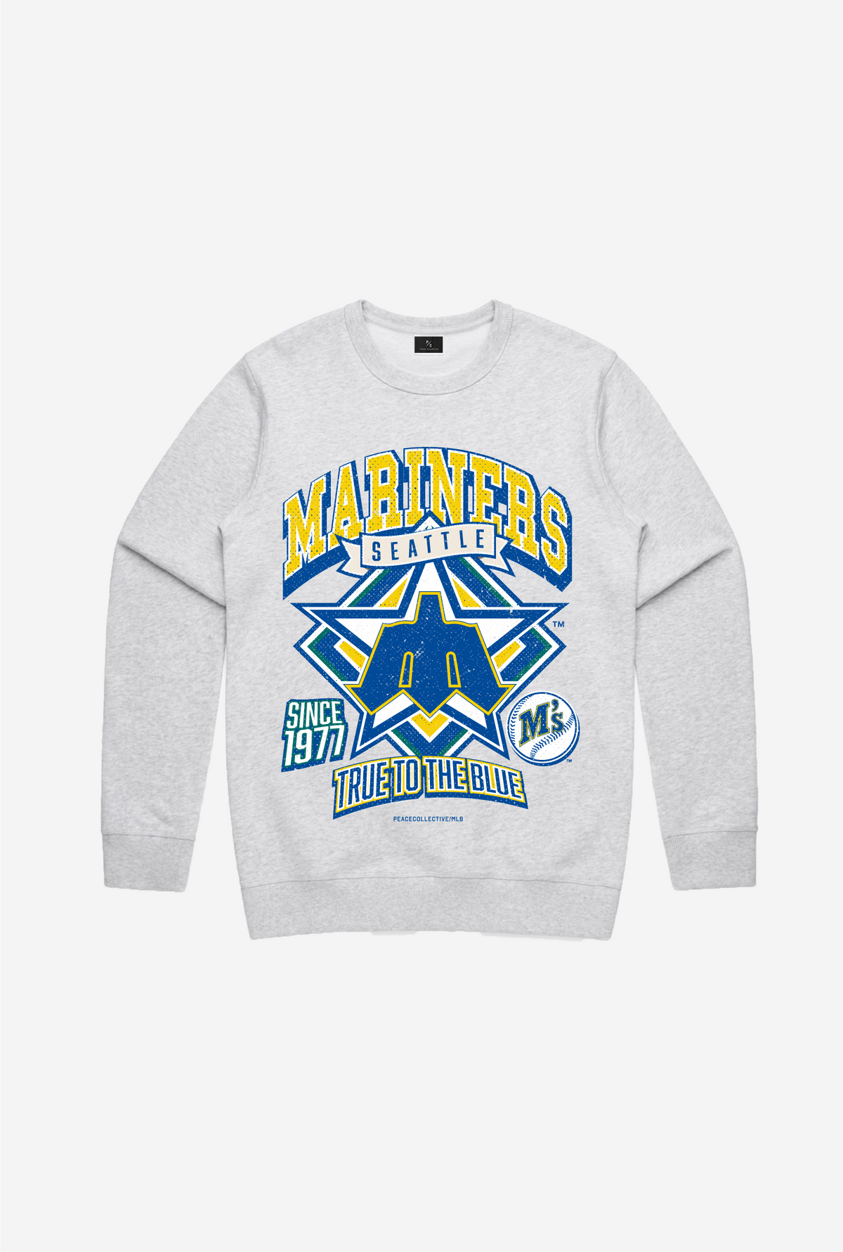 Seattle Mariners Vintage Cooperstown Collection Rundhalsausschnitt - Aschgrau
