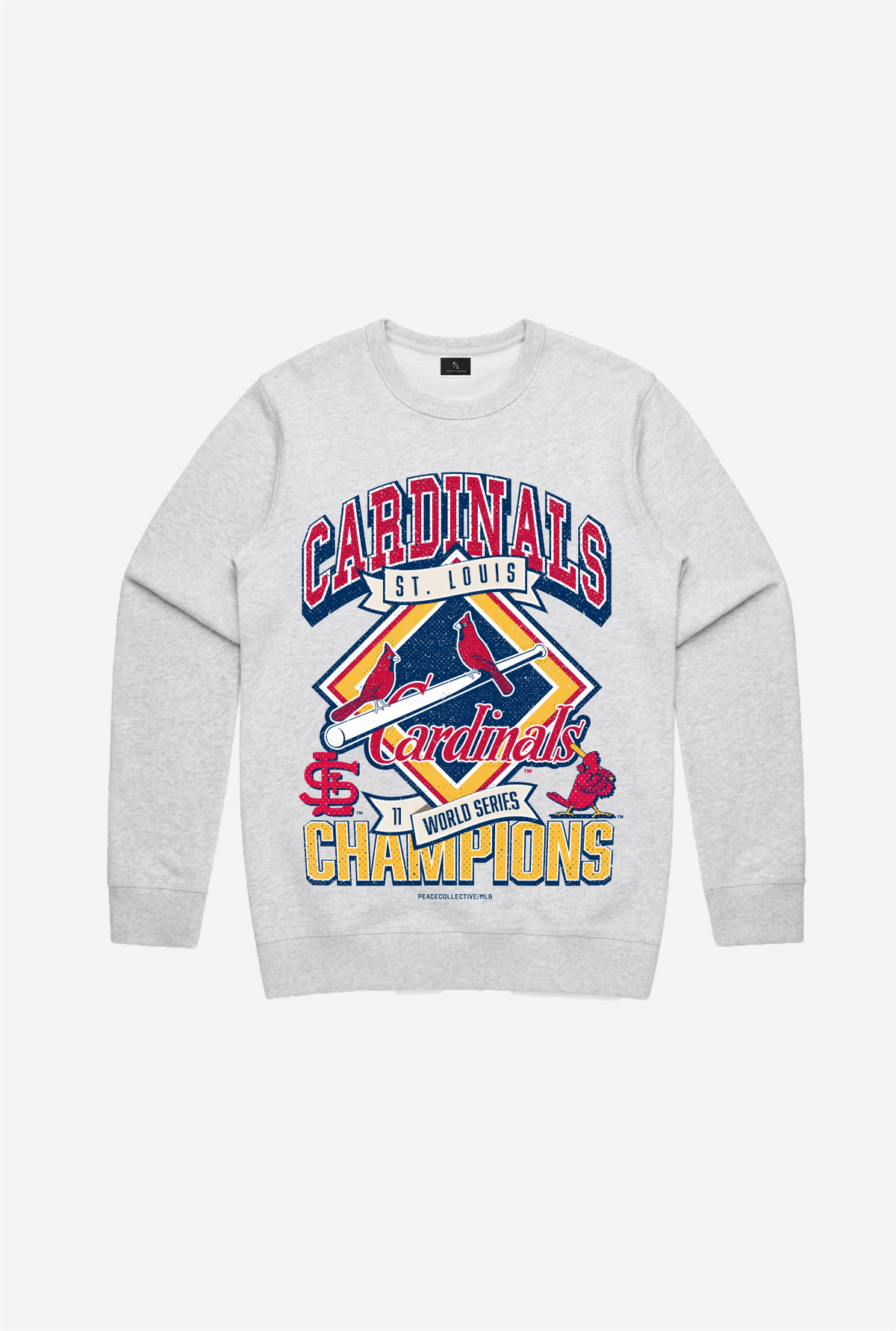 St. Louis Cardinals Vintage Cooperstown Collection Crewneck - Ash