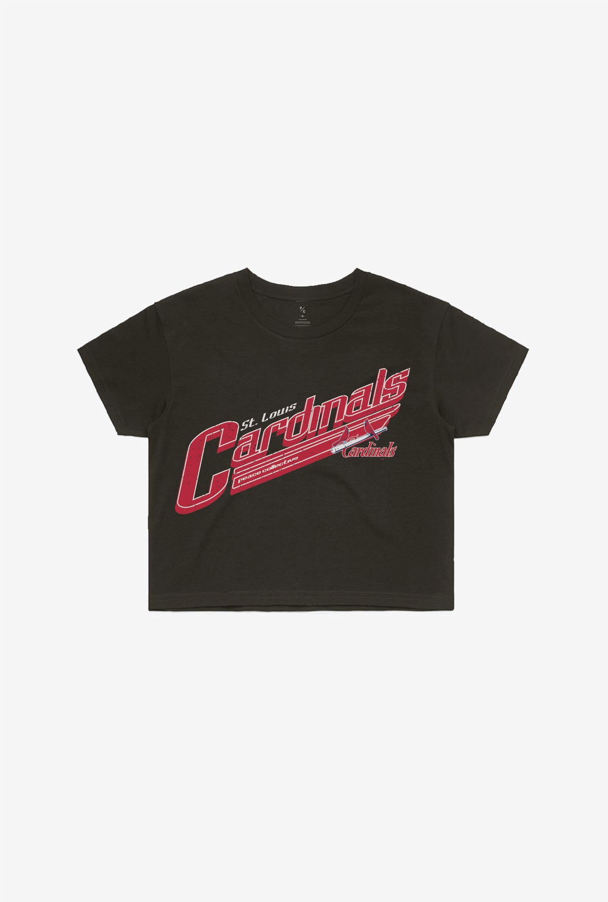St. Louis Cardinals Vintage Cropped T-Shirt - Black