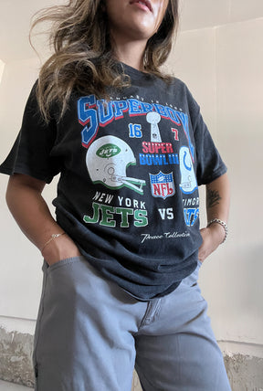 Super Bowl III: New York Jets vs. Baltimore Colts Stonewashed T-Shirt - Black