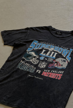 Super Bowl LII: Philadelphia Eagles vs New England Patriots Stonewashed T-Shirt - Black