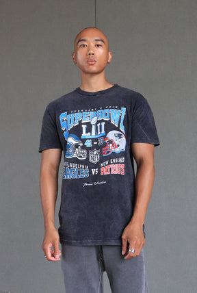 Super Bowl LII: Philadelphia Eagles vs New England Patriots Stonewashed T-Shirt - Black