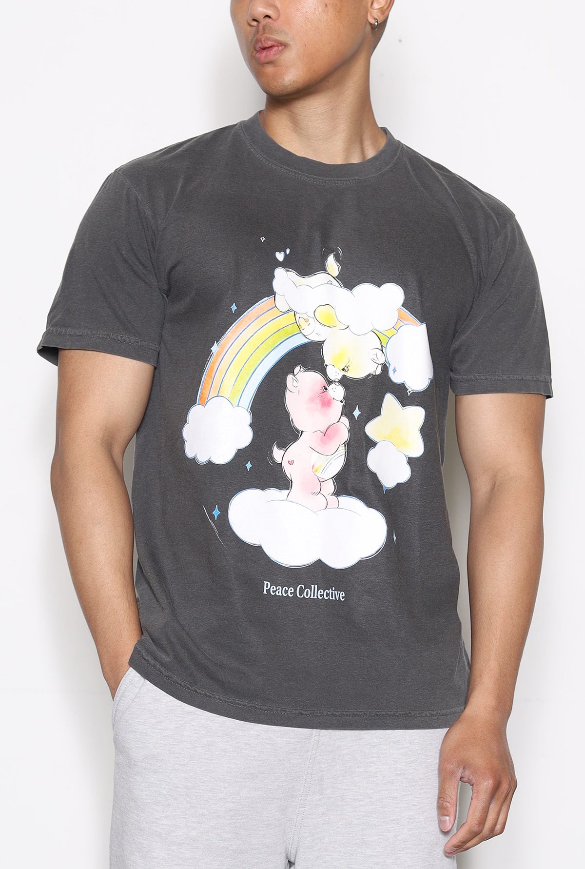 Care Bears In the Clouds T Shirt - Black