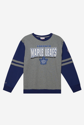 Toronto Maple Leafs All Over Crewneck 2.0 - Grey/Royal Blue