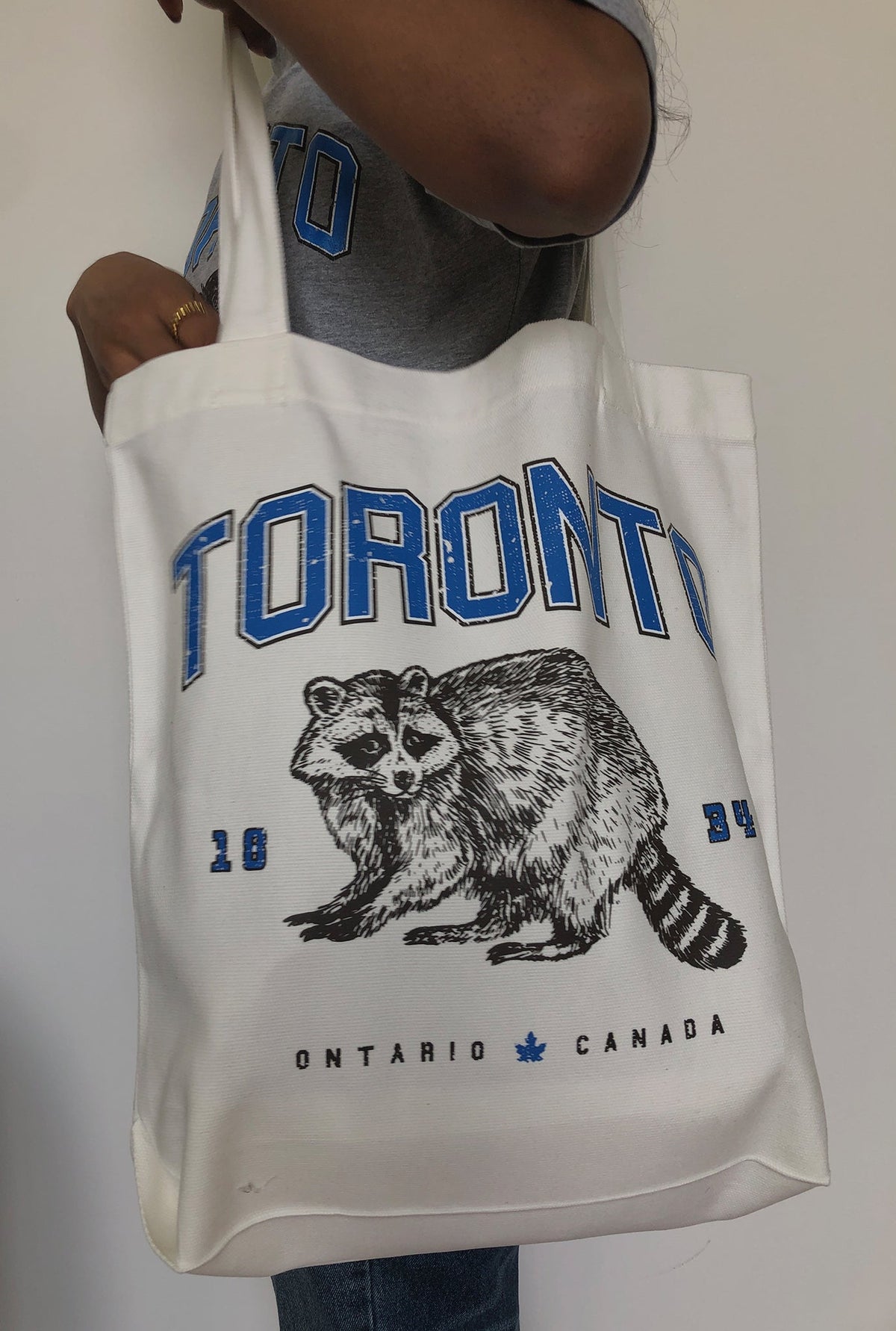 Toronto Vintage Raccoon Tote - Natural