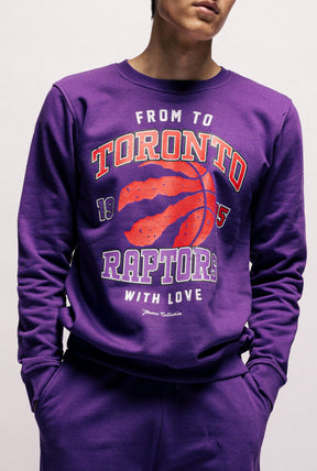 Toronto Raptors Washed Crewneck - Purple