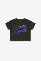 Tampa Bay Rays Vintage Cropped T-Shirt - Black