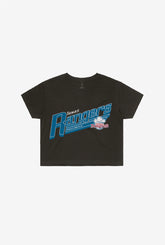 Texas Rangers Vintage Cropped T-Shirt - Black