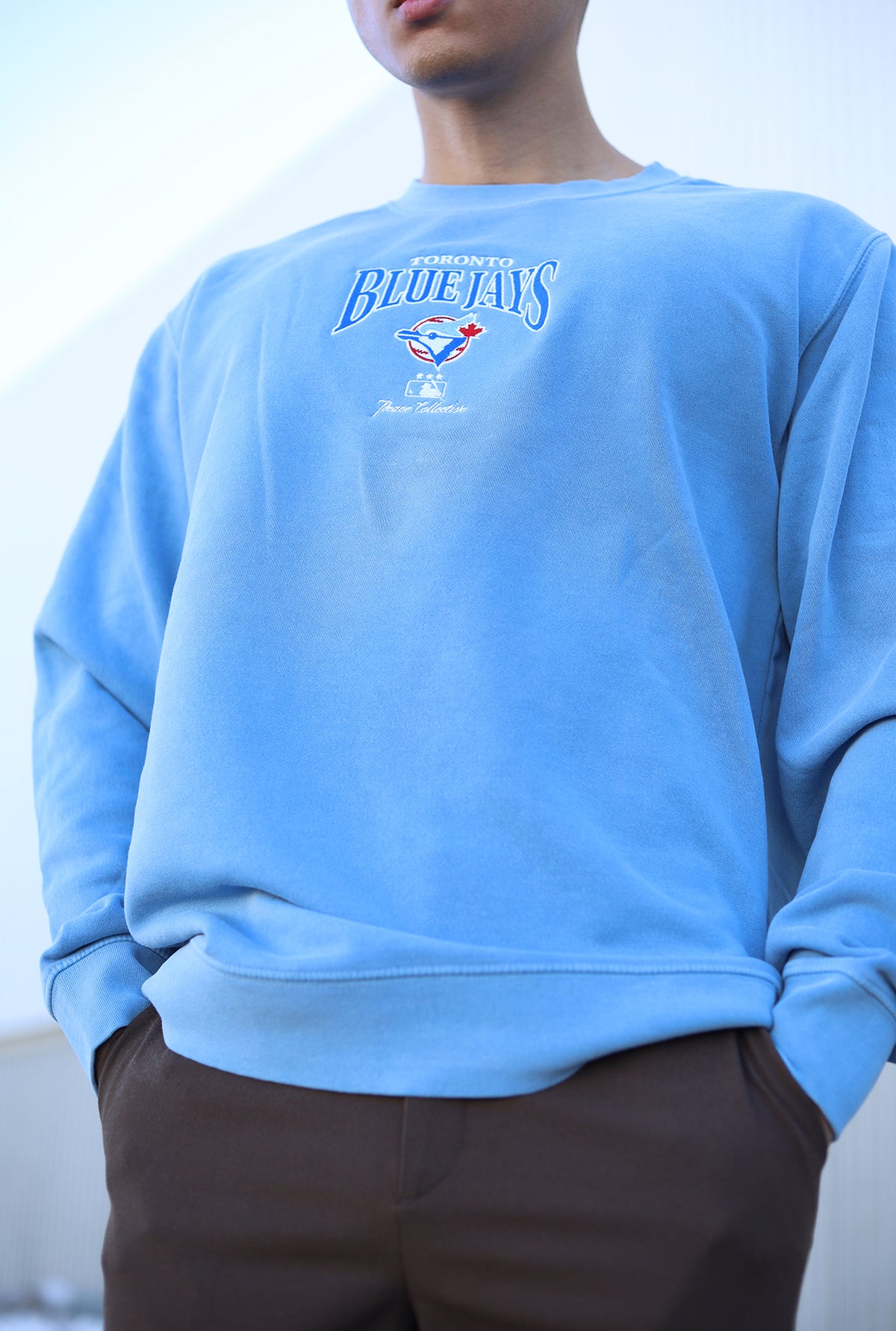 Toronto Blue Jays – Rundhalsausschnitt mit Vintage-Stickerei – Blau