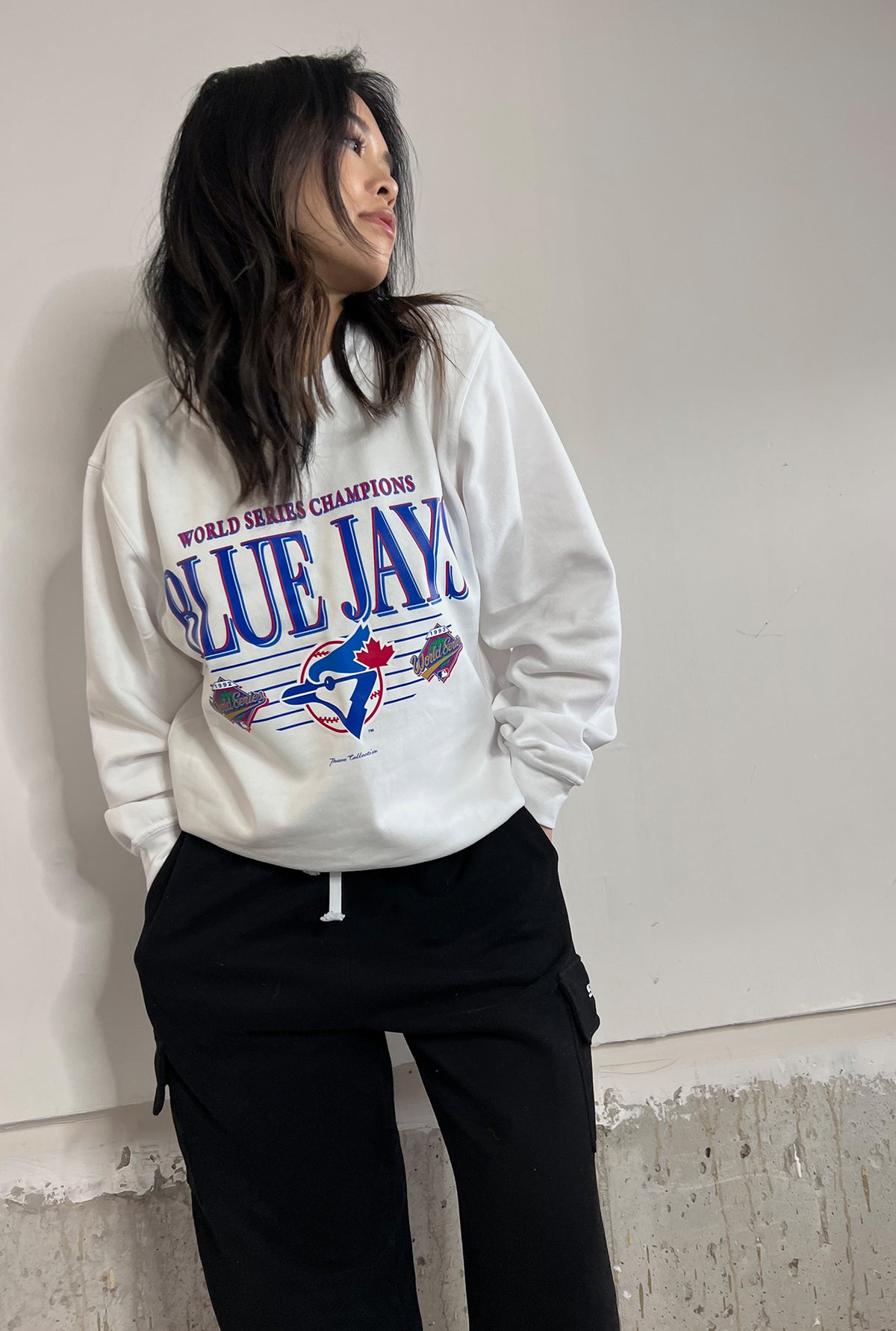 Toronto Blue Jays Throwback Crewneck - White