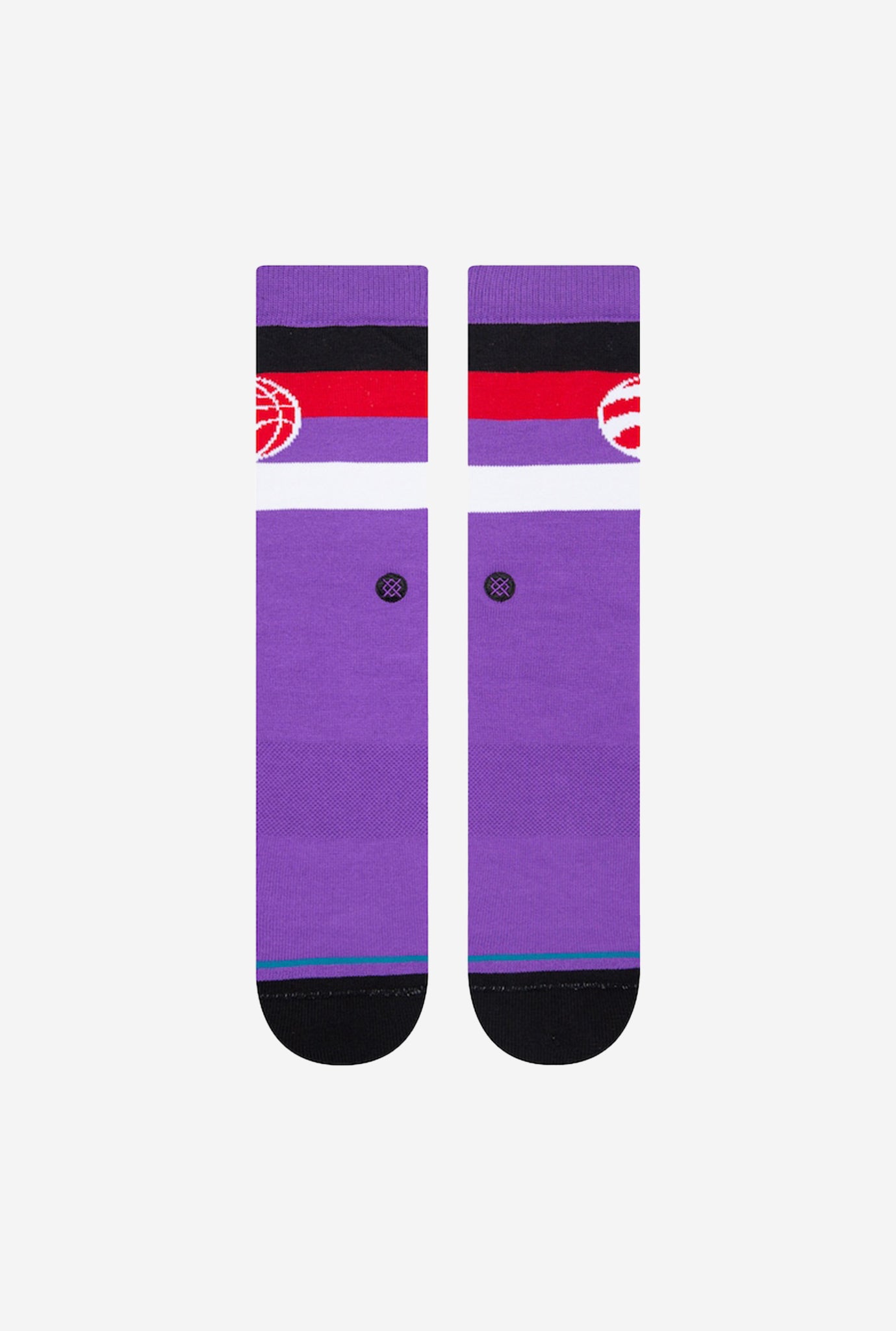 Toronto Raptors Stripe Crew Socks - Red/Purple