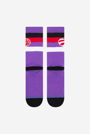 Toronto Raptors Stripe Crew Socks - Red/Purple