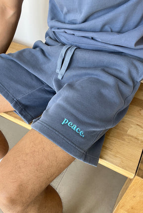 Peace Fleece Shorts - Faded Blue