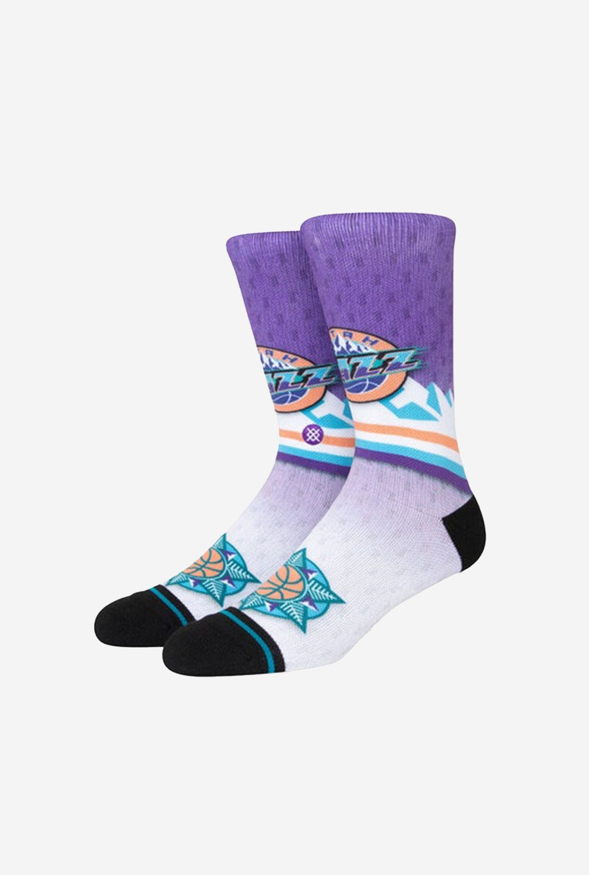 Utah Jazz Fader Crew Socks - Purple