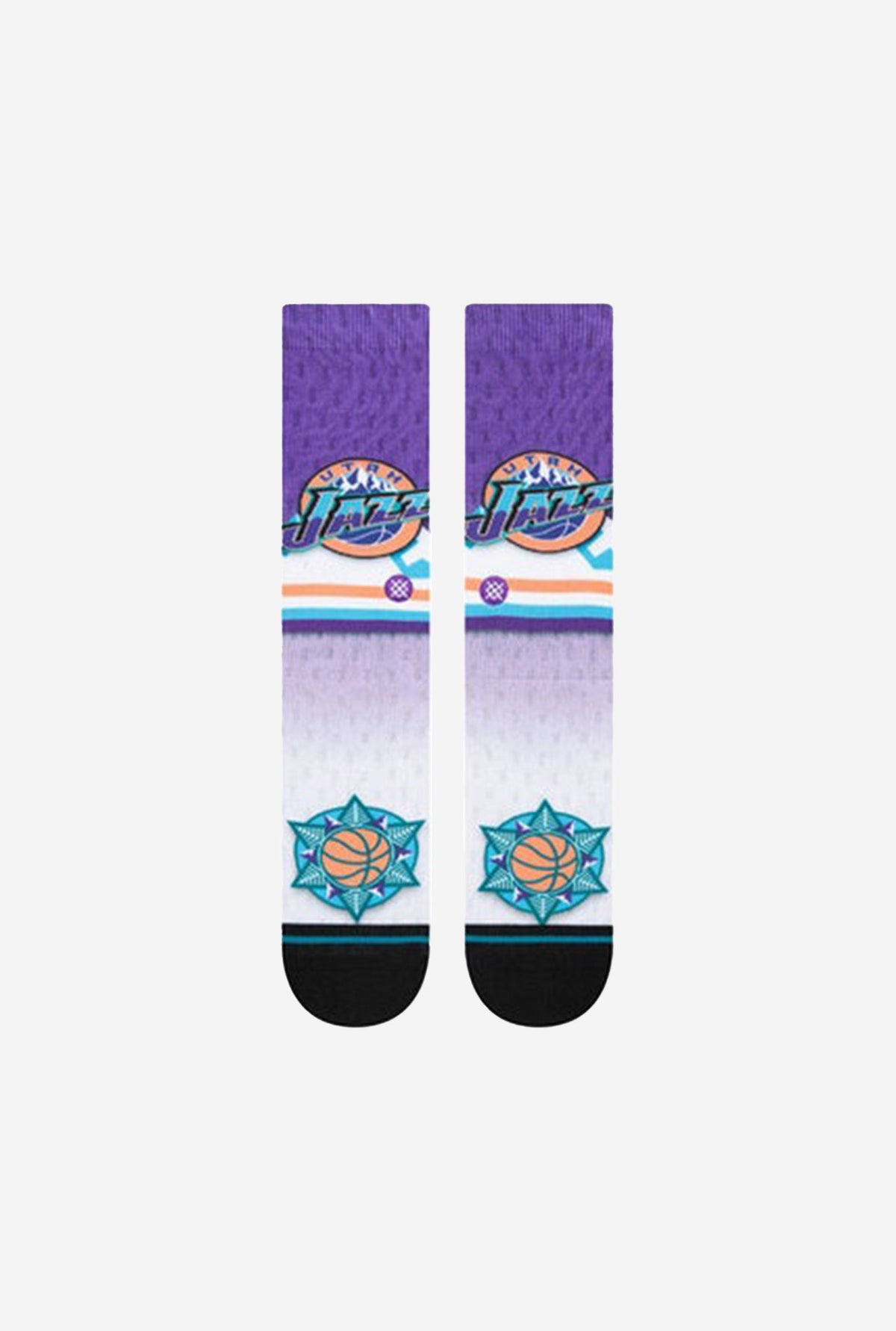 Utah Jazz Fader Crew Socks - Purple