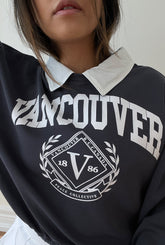 Vancouver Vintage Collar Sweater - Navy