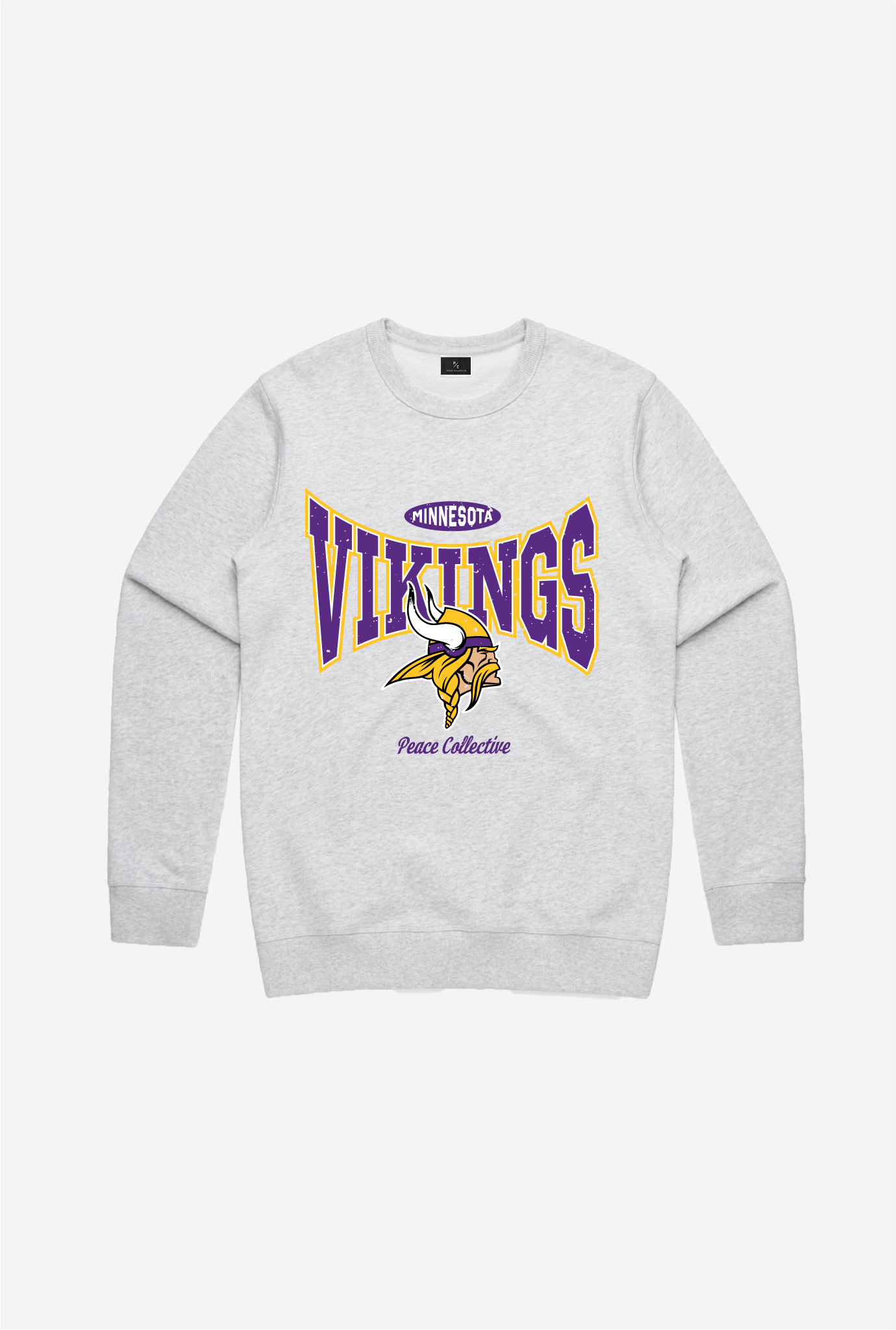 Minnesota Vikings Washed Graphic Crewneck - Ash